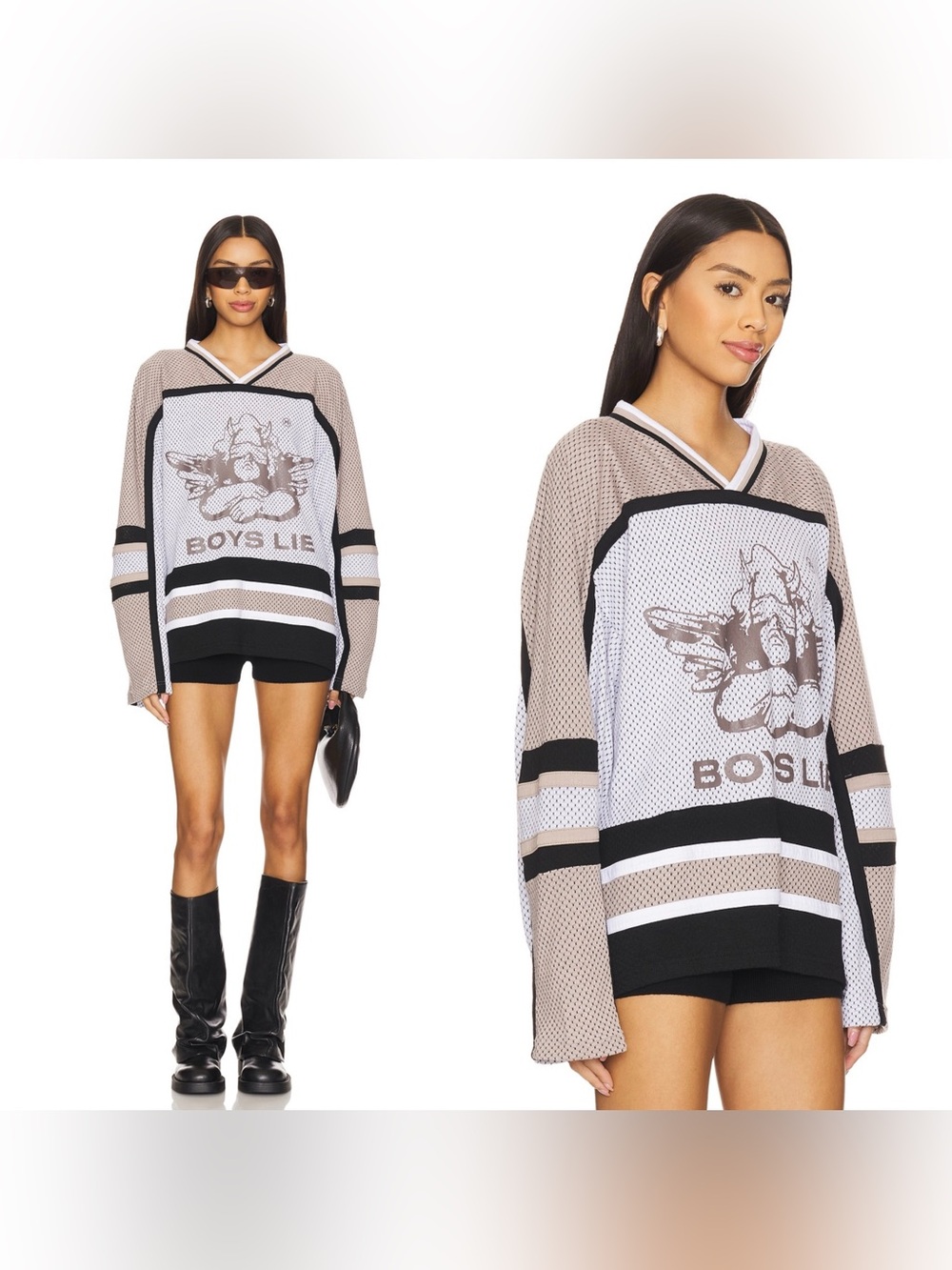 NEW Boys Lie Dating History Mother Pucker Jersey Top in Grey